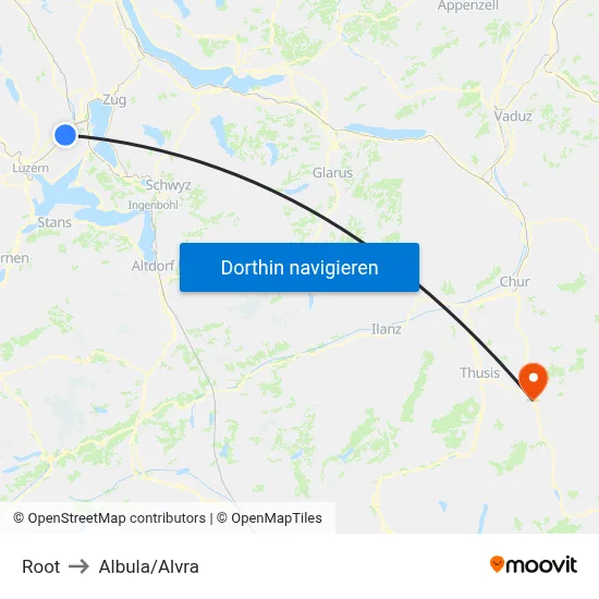 Root to Albula/Alvra map
