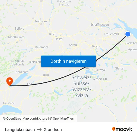 Langrickenbach to Grandson map