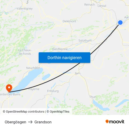 Obergösgen to Grandson map