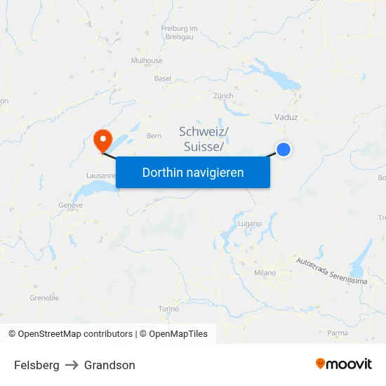 Felsberg to Grandson map