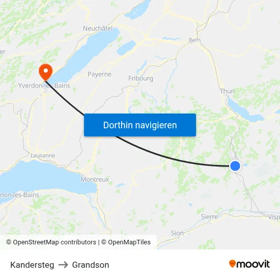 Kandersteg to Grandson map