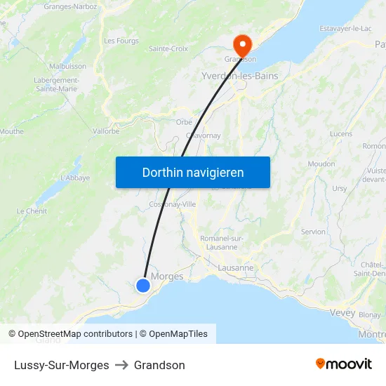 Lussy-Sur-Morges to Grandson map