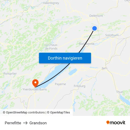 Perrefitte to Grandson map