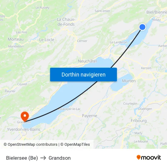 Bielersee (Be) to Grandson map
