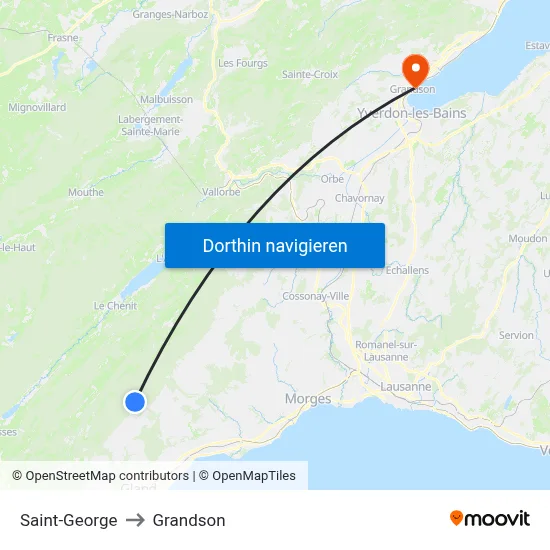 Saint-George to Grandson map