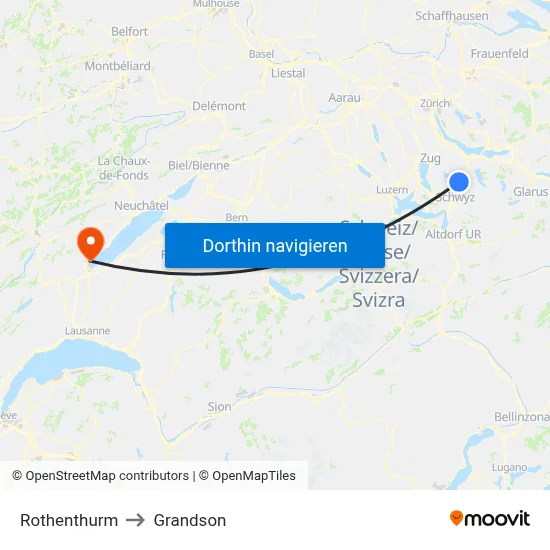 Rothenthurm to Grandson map