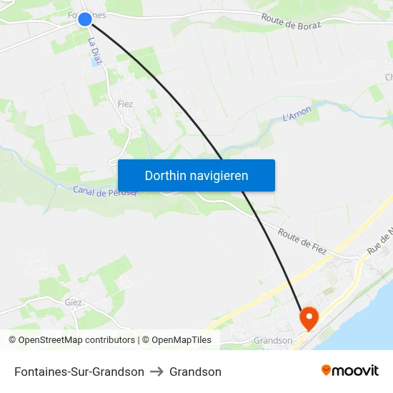 Fontaines-Sur-Grandson to Grandson map