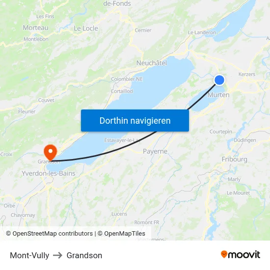 Mont-Vully to Grandson map
