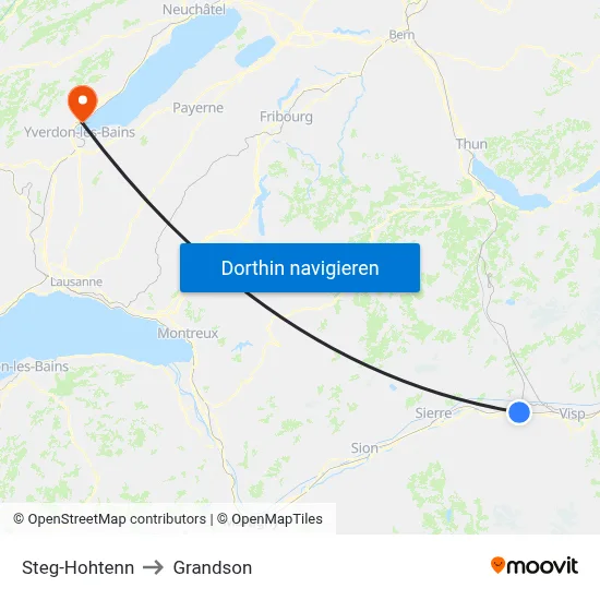 Steg-Hohtenn to Grandson map
