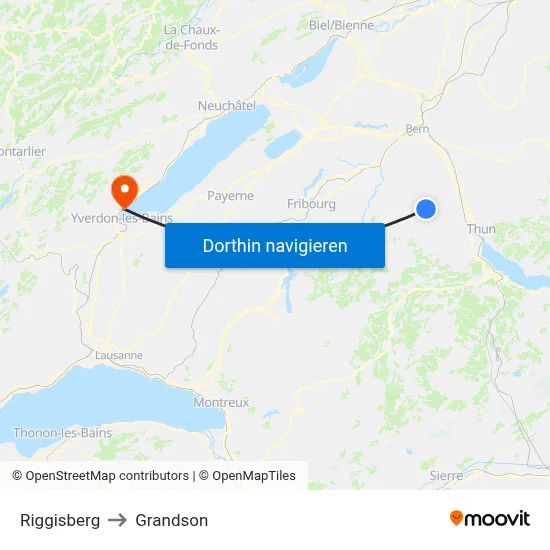 Riggisberg to Grandson map
