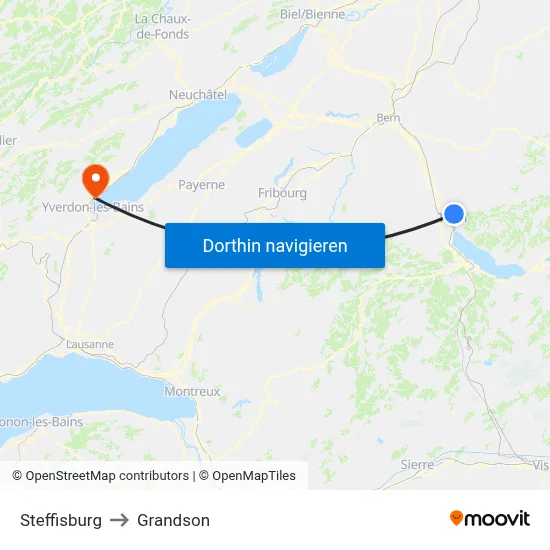 Steffisburg to Grandson map