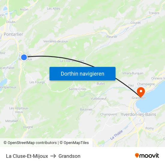 La Cluse-Et-Mijoux to Grandson map