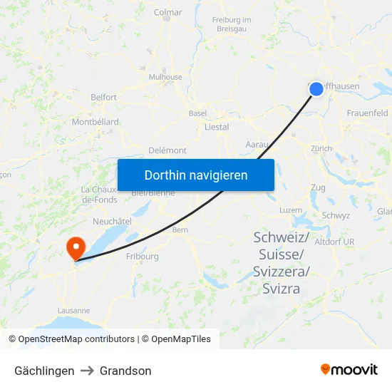 Gächlingen to Grandson map
