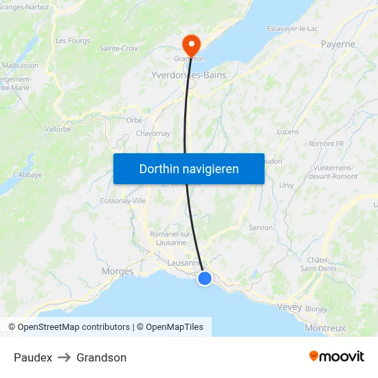 Paudex to Grandson map