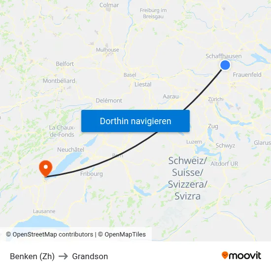 Benken (Zh) to Grandson map