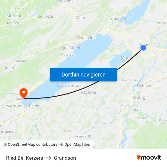 Ried Bei Kerzers to Grandson map