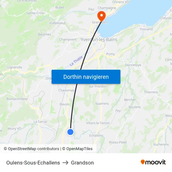 Oulens-Sous-Echallens to Grandson map