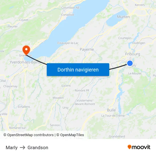 Marly to Grandson map