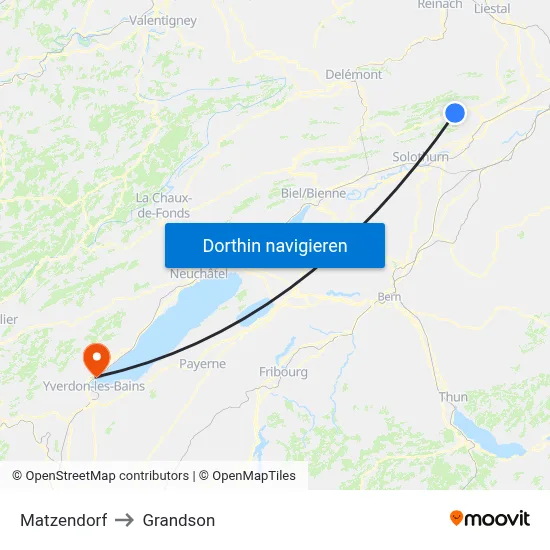 Matzendorf to Grandson map