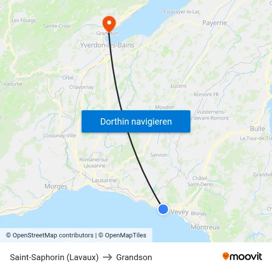 Saint-Saphorin (Lavaux) to Grandson map