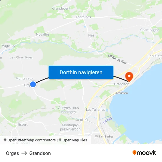 Orges to Grandson map