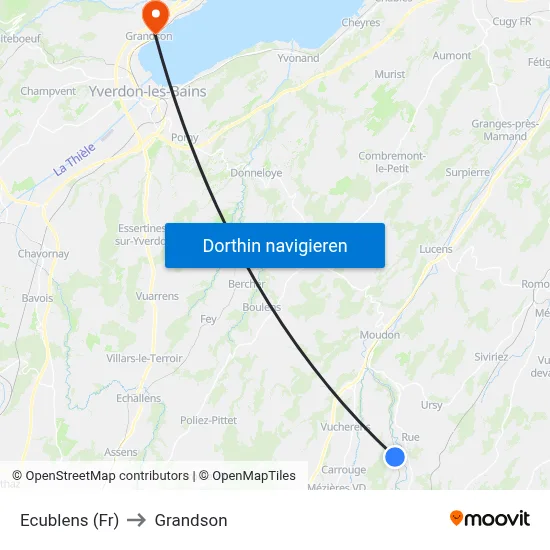 Ecublens (Fr) to Grandson map