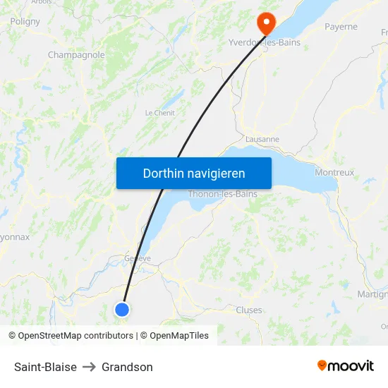 Saint-Blaise to Grandson map