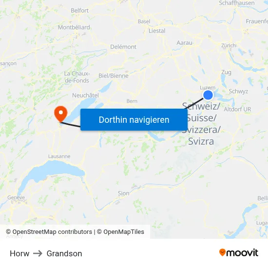 Horw to Grandson map