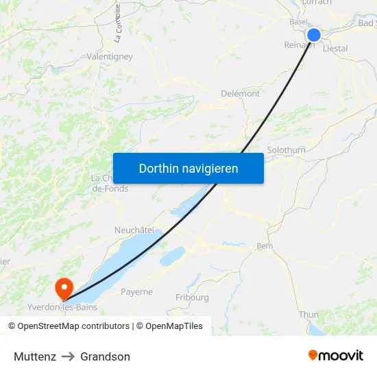 Muttenz to Grandson map