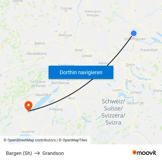Bargen (Sh) to Grandson map