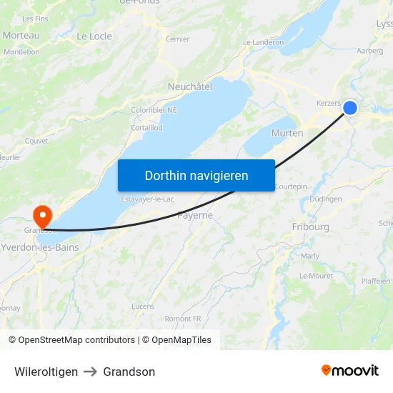 Wileroltigen to Grandson map