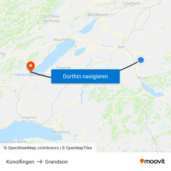 Konolfingen to Grandson map