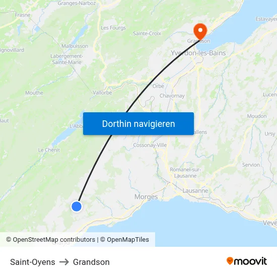Saint-Oyens to Grandson map