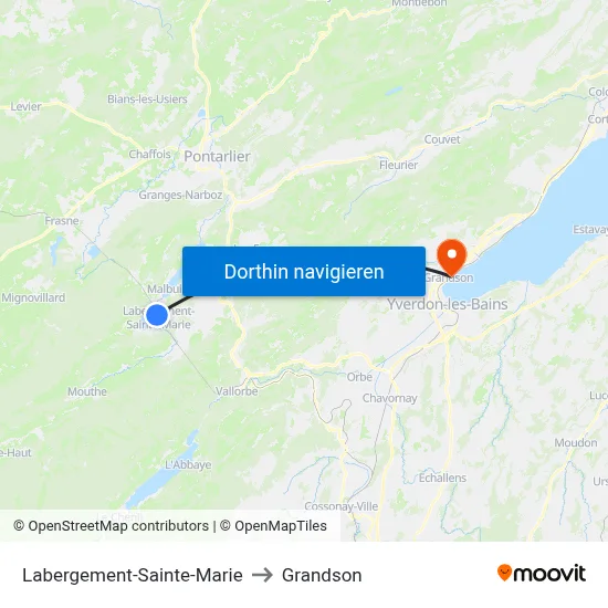 Labergement-Sainte-Marie to Grandson map