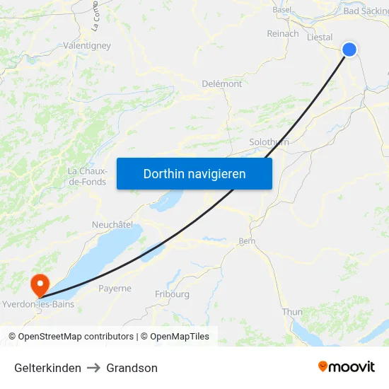 Gelterkinden to Grandson map