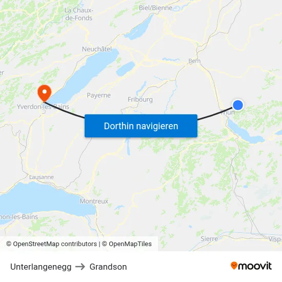 Unterlangenegg to Grandson map