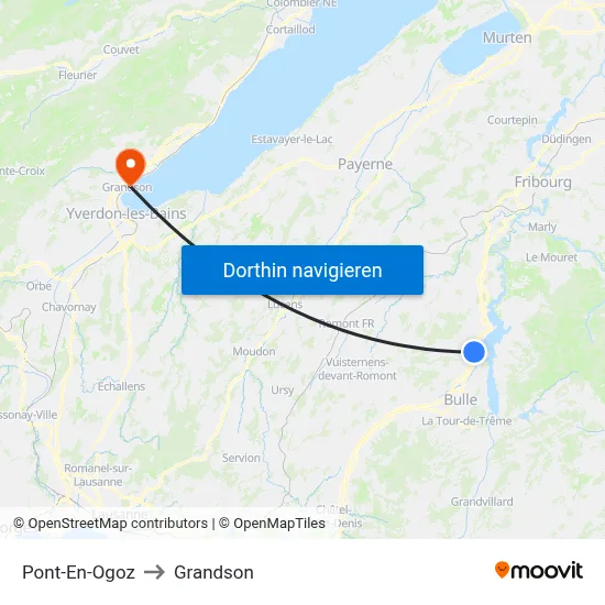 Pont-En-Ogoz to Grandson map