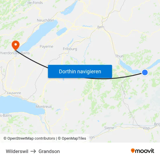 Wilderswil to Grandson map