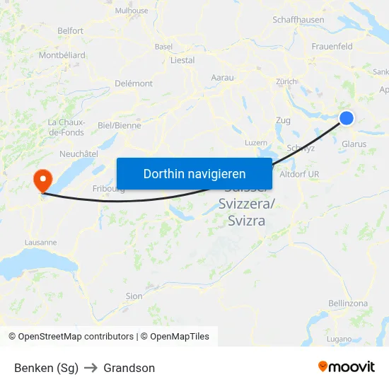 Benken (Sg) to Grandson map