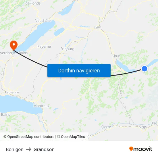 Bönigen to Grandson map