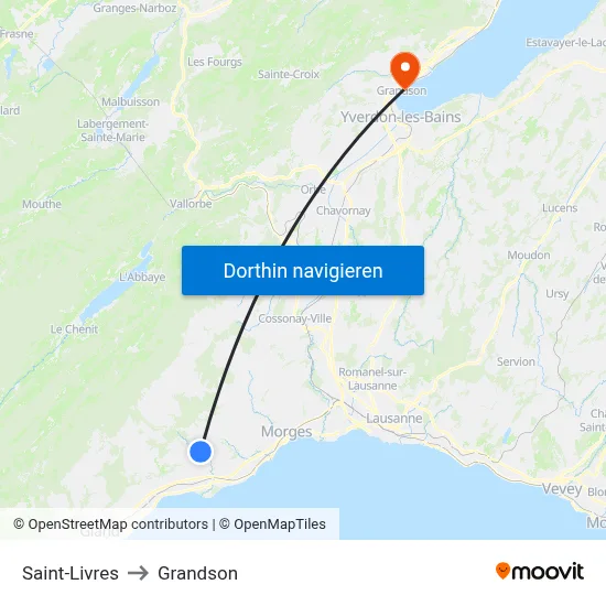 Saint-Livres to Grandson map