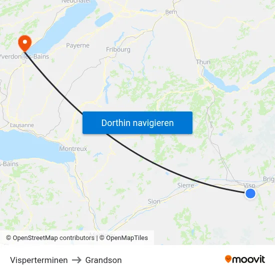 Visperterminen to Grandson map