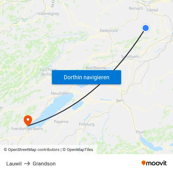 Lauwil to Grandson map