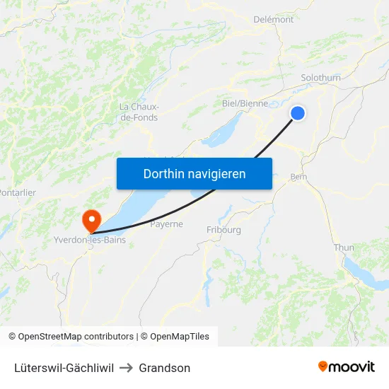 Lüterswil-Gächliwil to Grandson map