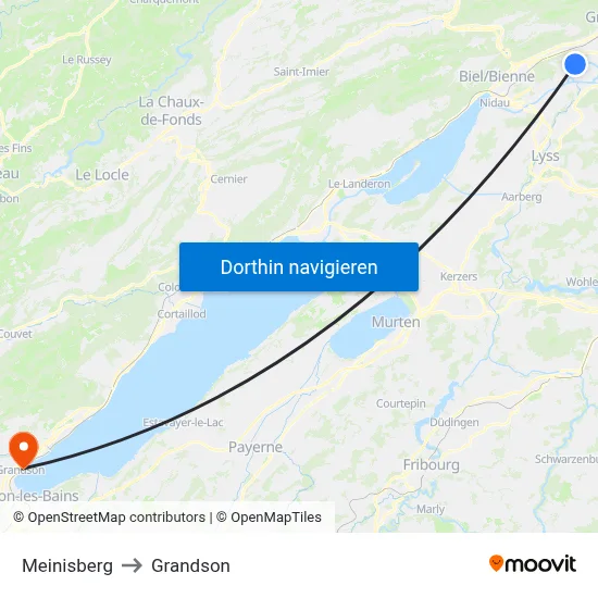 Meinisberg to Grandson map