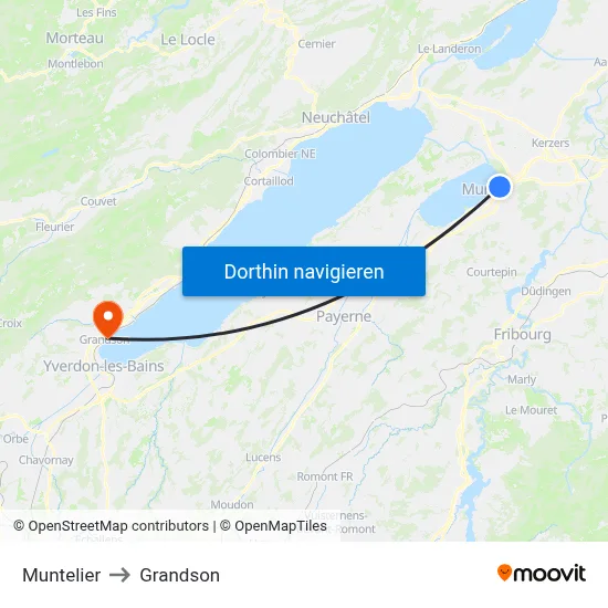 Muntelier to Grandson map