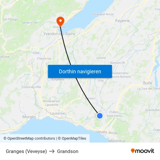 Granges (Veveyse) to Grandson map