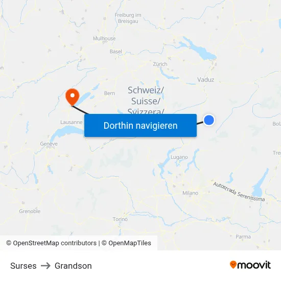 Surses to Grandson map
