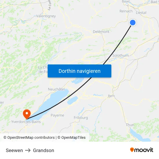 Seewen to Grandson map