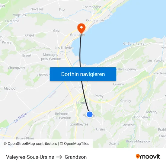 Valeyres-Sous-Ursins to Grandson map